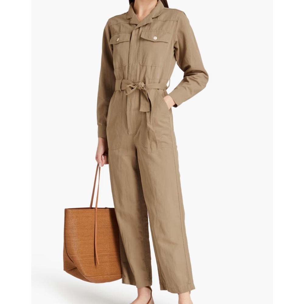 Alex Mill Mel Cotton Linen Jumpsuit Tan S NWT